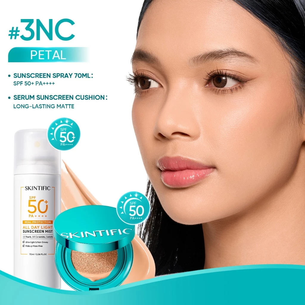 SKINTIFIC - PERFECT STAY SERUM MATTE CUSHION FOUNDATION SPF 50 PA++++ | Soft Matte Finish Menghalusk