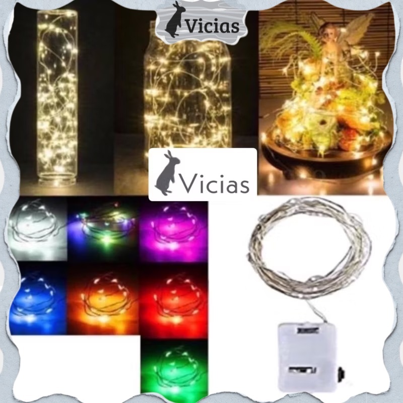 Lampu KAWAT FAIRY Light 1 2 3 Meter LED BATERAI Waterproof Tumblr Hias Dekorasi