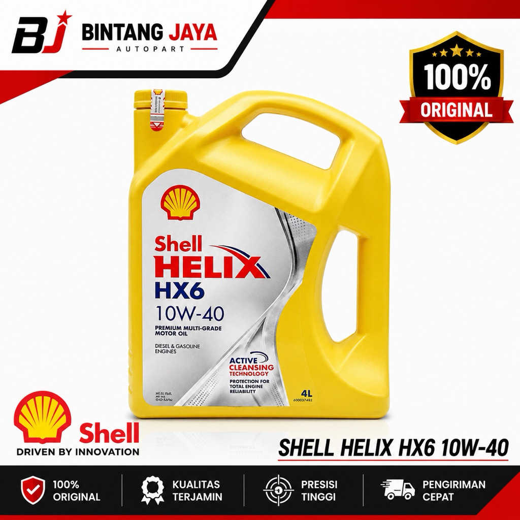 Jual Shell Helix HX6 10W-40 4 Liter Oli Mesin Mobil Original | Shopee ...