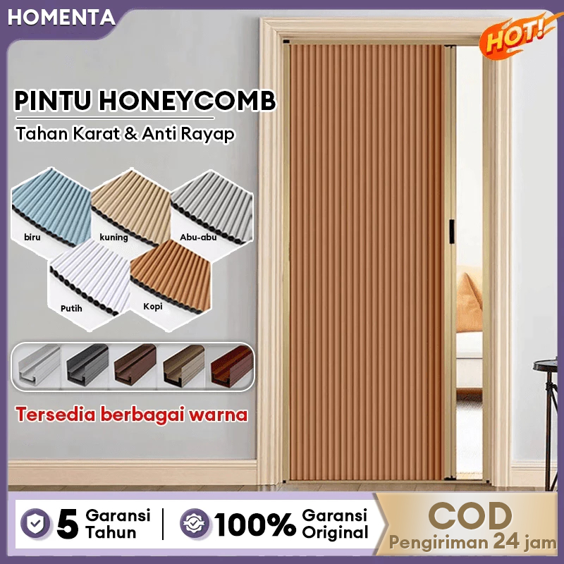 Homenta Pintu Lipat Sarang Lebah AntiRusak Multifungsi [200x70/80cm] – Cocok Kamar Mandi, Dapur & Kantor + Garansi 10 Tahun