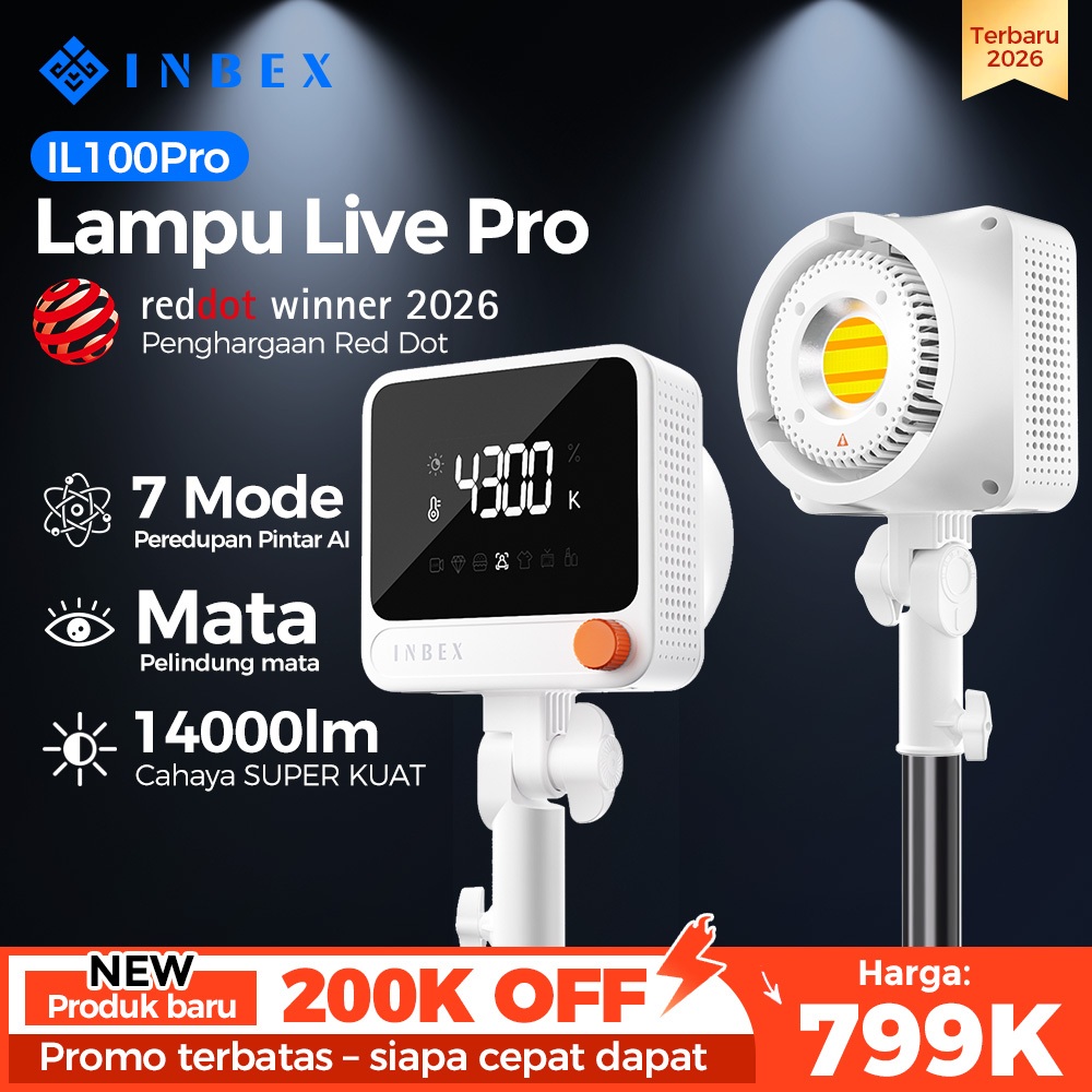 Jual INBEX IL100PRO Lighting Konten Live Streaming 7 Mode Auto ...
