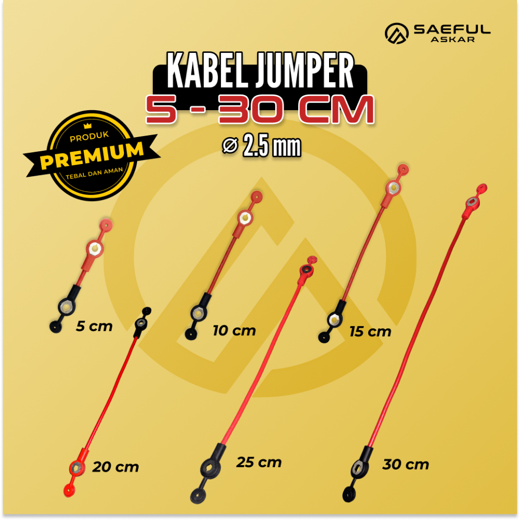 Jual Kabel Jumper Aki Sepeda Listrik Molis 5-30 CM Premium Tebal 2,5 MM ...
