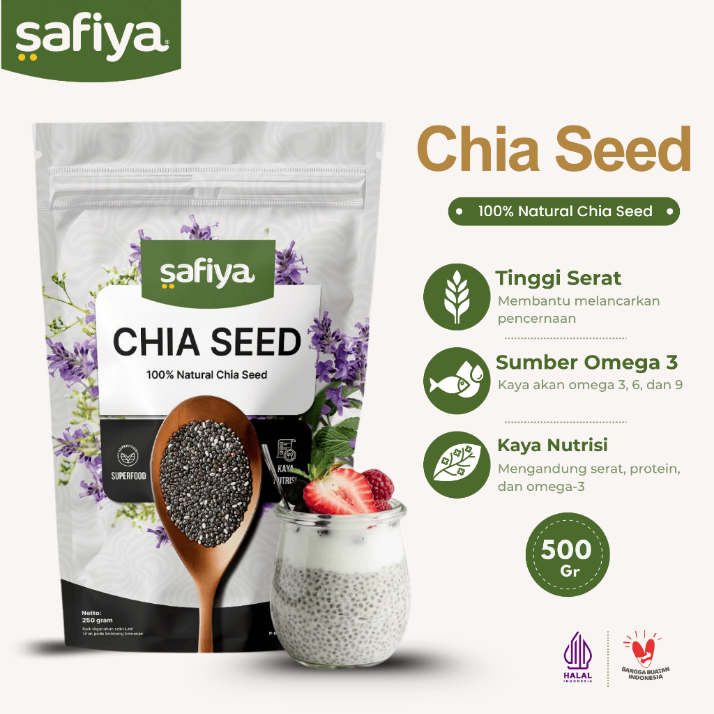 Jual Safiya Chiaseed Organik 500 Gram Biji Chia Seed Detox Premium ...