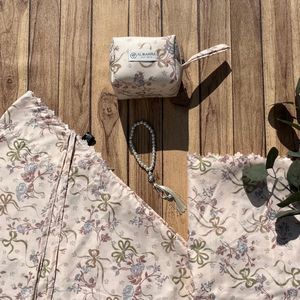 Mukena SELYNA Series Laser Cut | Mukena Travelling Pouch Motif | Mukena 2in1 Resleting Dagu