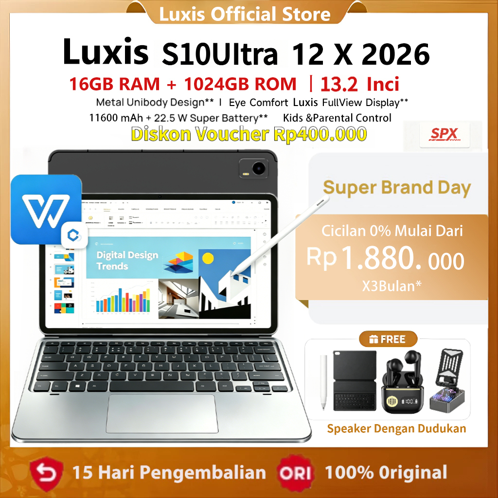 Jual [FREE PEN Keyboar]Luxis Tablet S10UItra (16GB+1024GB)Android16 ...
