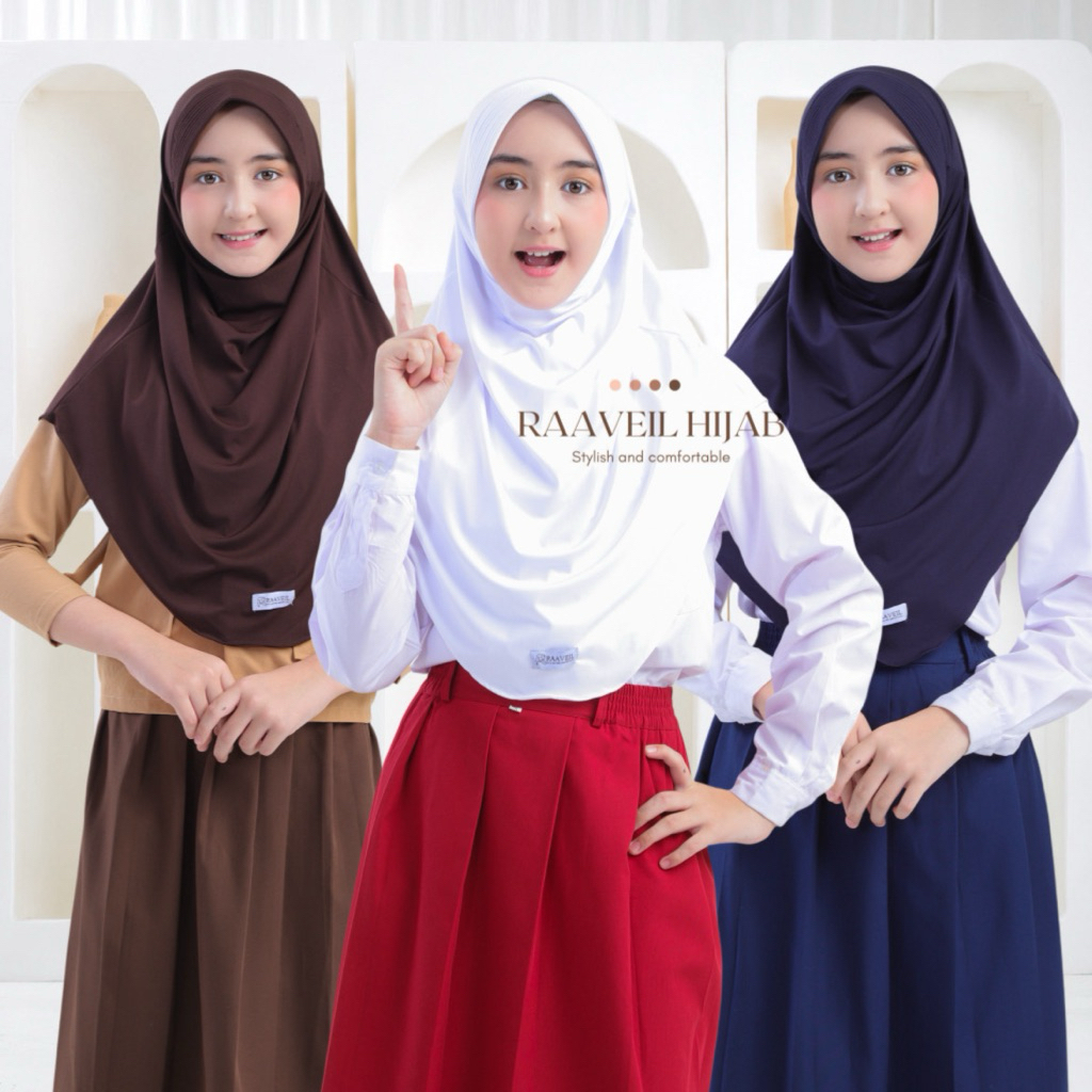 Jual Hijab Jilbab Sekolah Anak Instan Syar'i PET Size M & L Menutup ...