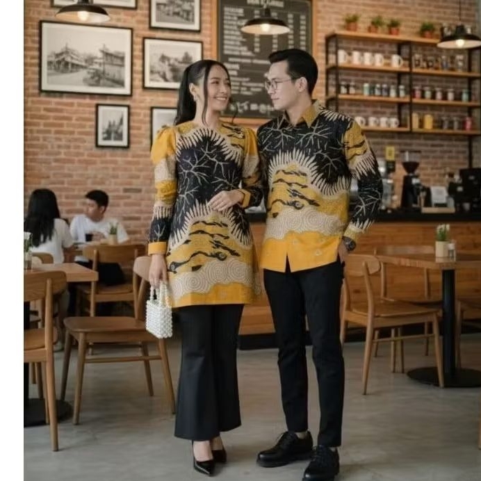 Batik Couple Motif Indira Kuning La