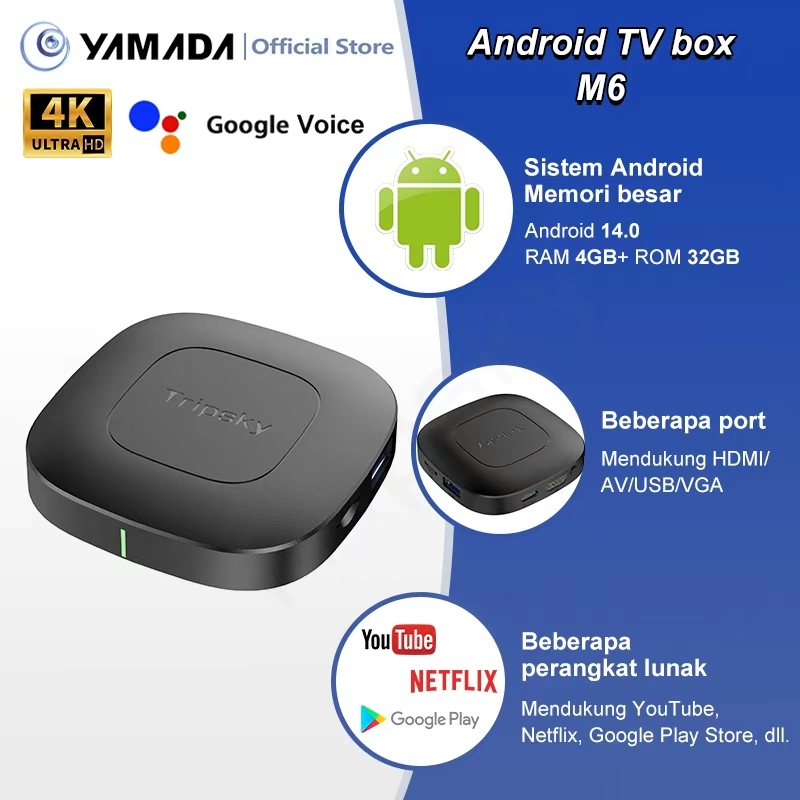 Android Tv Box Android 14.0OS Ram 4gb Rom 32gb Wifi 5G Smart Tv Box 8K Ultra HD Netflix
