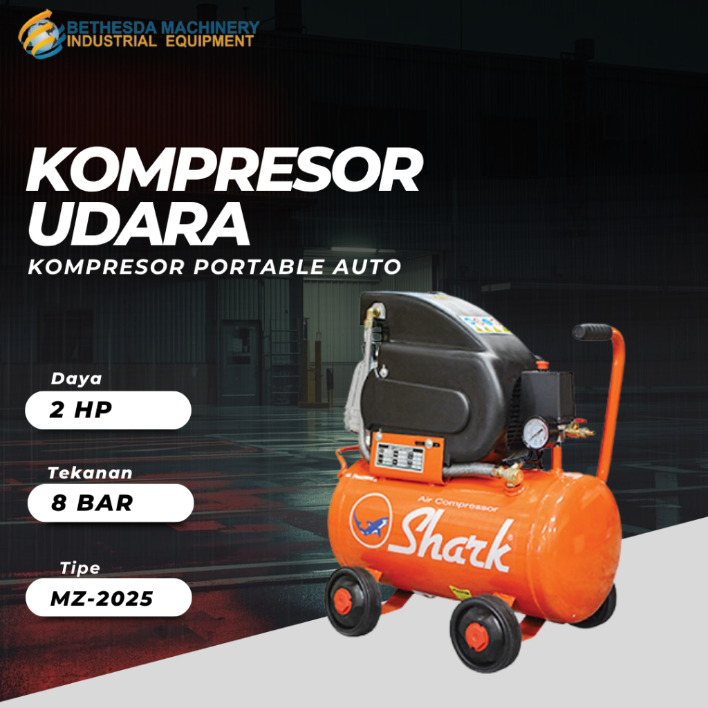 Jual Kompresor Angin 2 HP SHARK Auto Motor Listrik 8 BAR Air Compressor ...
