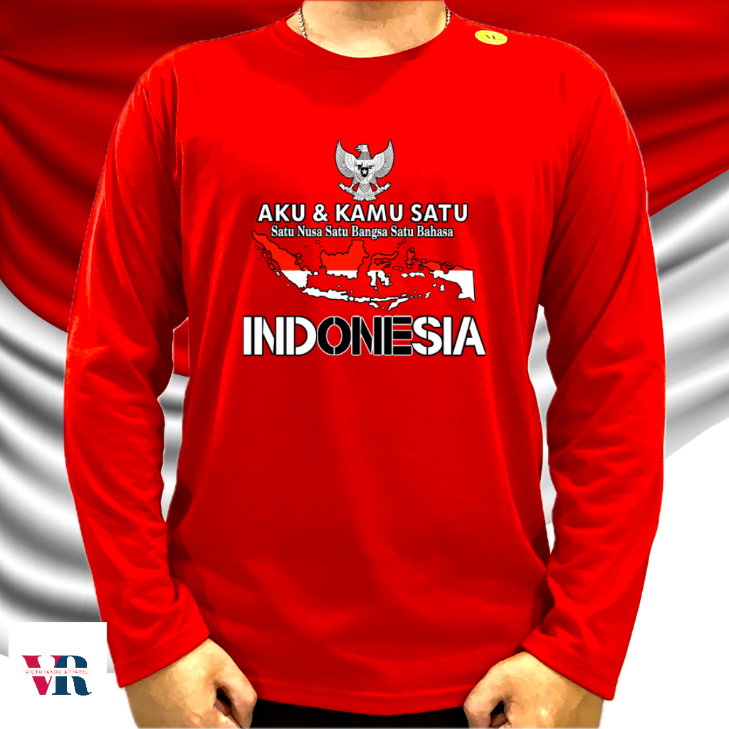 KAOS AGUSTUSAN LENGAN PANJANG & PENDEK / KAOS KEMERDEKAAN UNISEX DEWASA