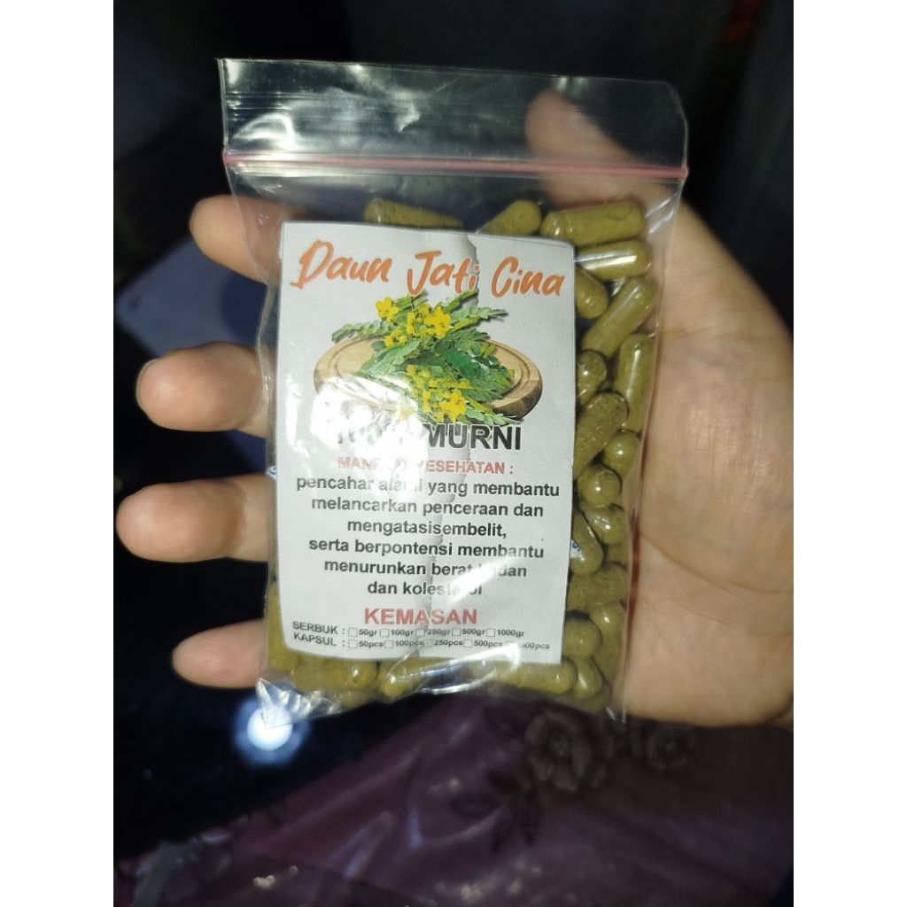 Herbal daun jati cina (kapsul) 100 dan 50 biji bisa ntuk pelangsing dan obat