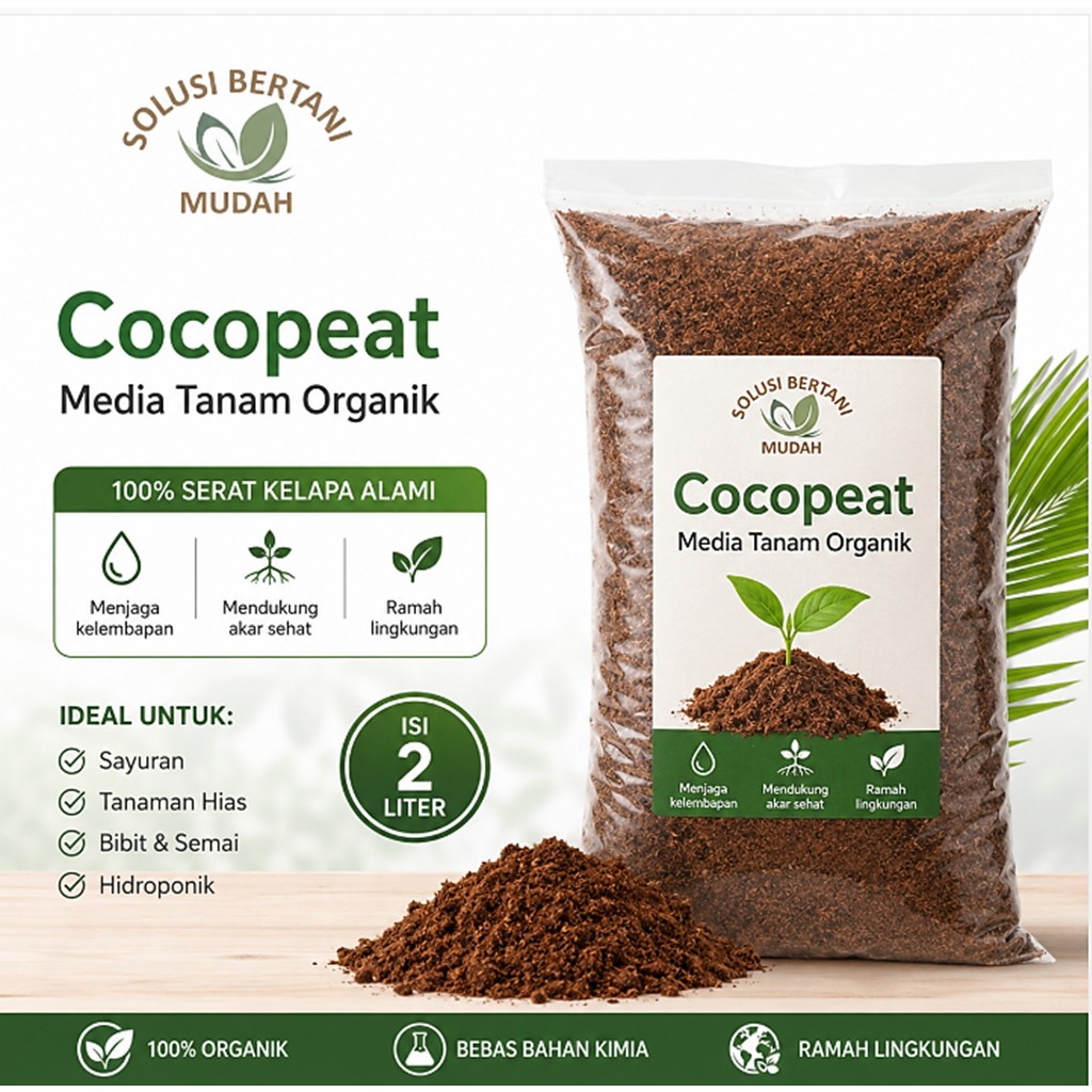 Cocopeat Halus Media Tanam Organik Siap Pakai untuk Hidroponik & Tanaman Cocok Sayur  Bunga Praktis Pertanian Modern