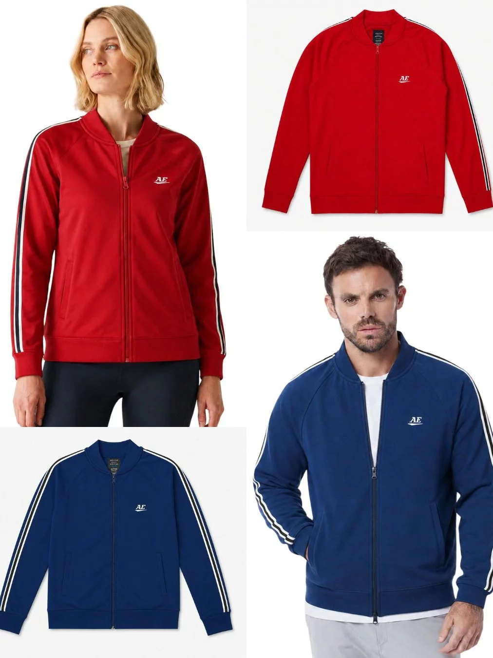 Jaket Bomber Unisex Pria Wanita AE Bomber Track Jacket - 2624
