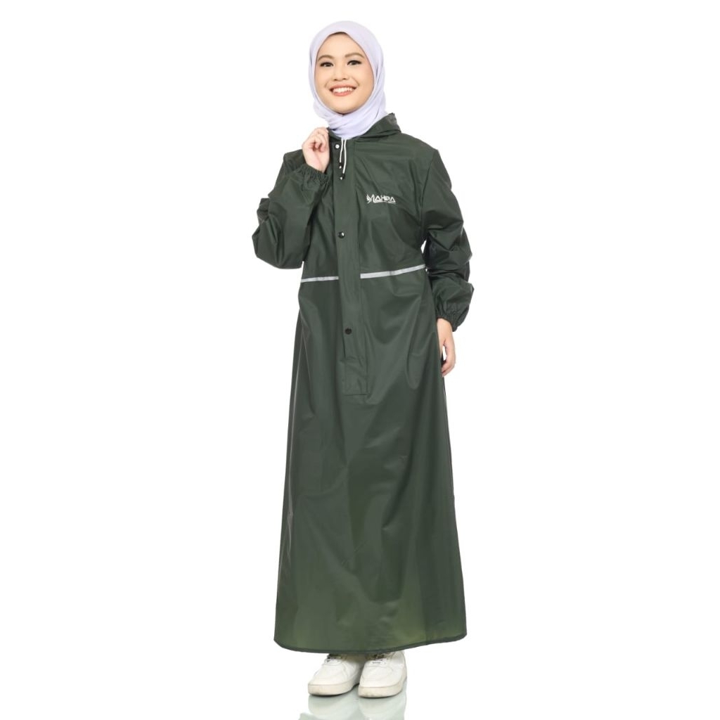 Jas Hujan Gamis Muslimah PVC Tebal by Mahira foto 1