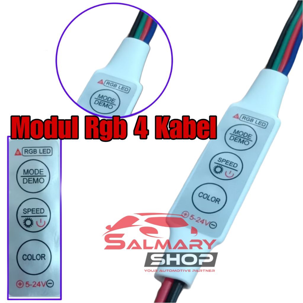 Jual Modul LED Strip Mini Dimmer Controller Modul RGB Plus 4 Kabel ...