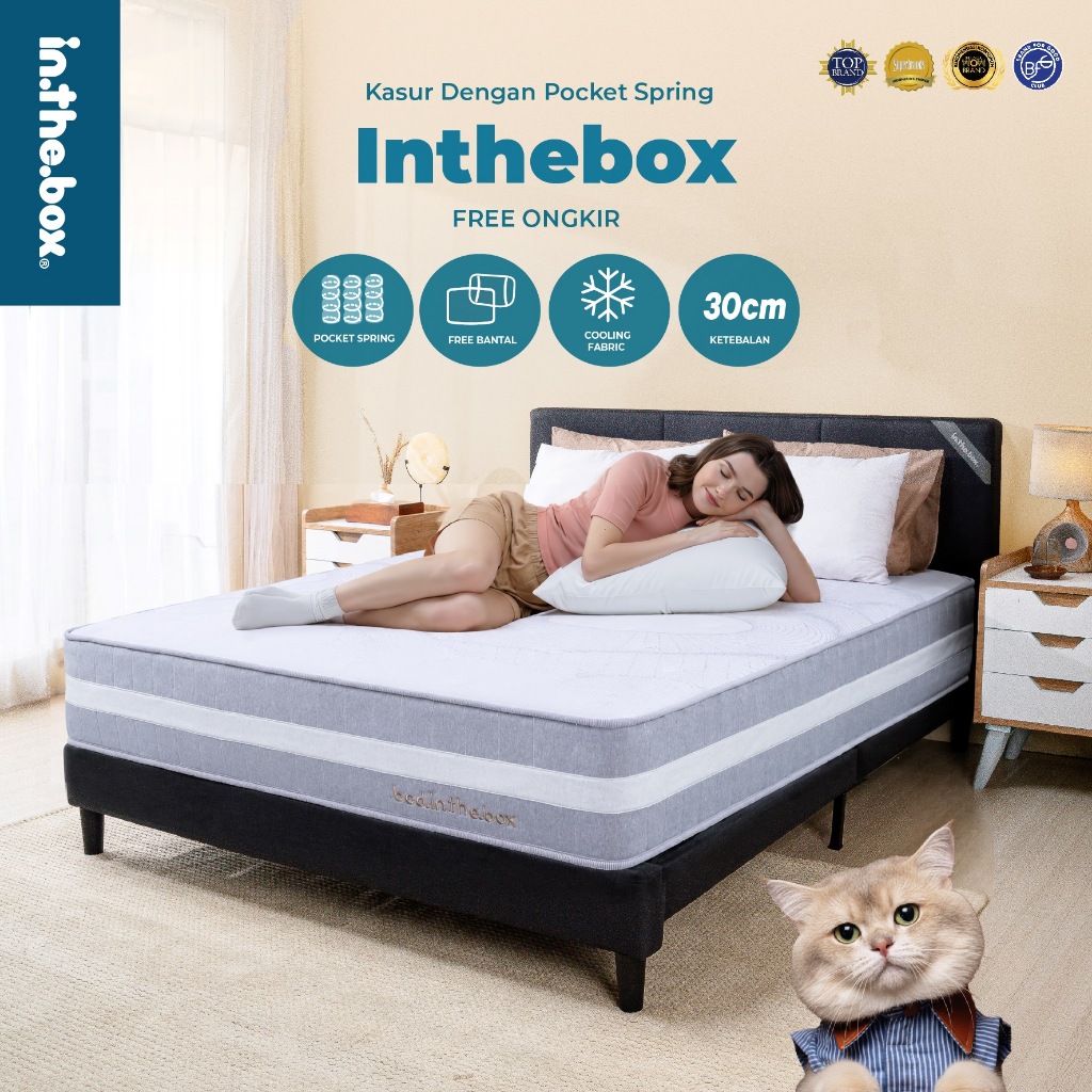 Jual Bed IN THE BOX Kasur Spring Bed 30 cm Sensasi Dingin Sistem Pegas ...