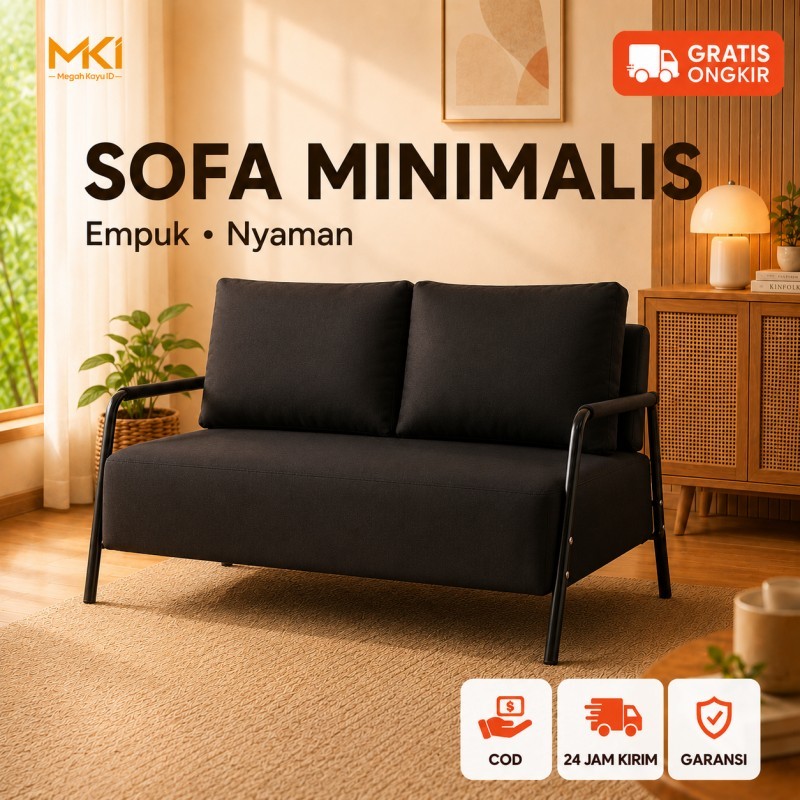 Sofa Ruang Tamu Sofa Minimalis Kursi 1/2/3 Seater/Duduk Bahan Kuat Kaki Logam Cocok Rumah Kecil