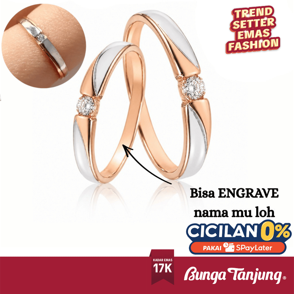 Jual CINCIN NIKAH CATARINA WEDDING RING - EMAS 17K - BUNGA TANJUNG GOLD ...