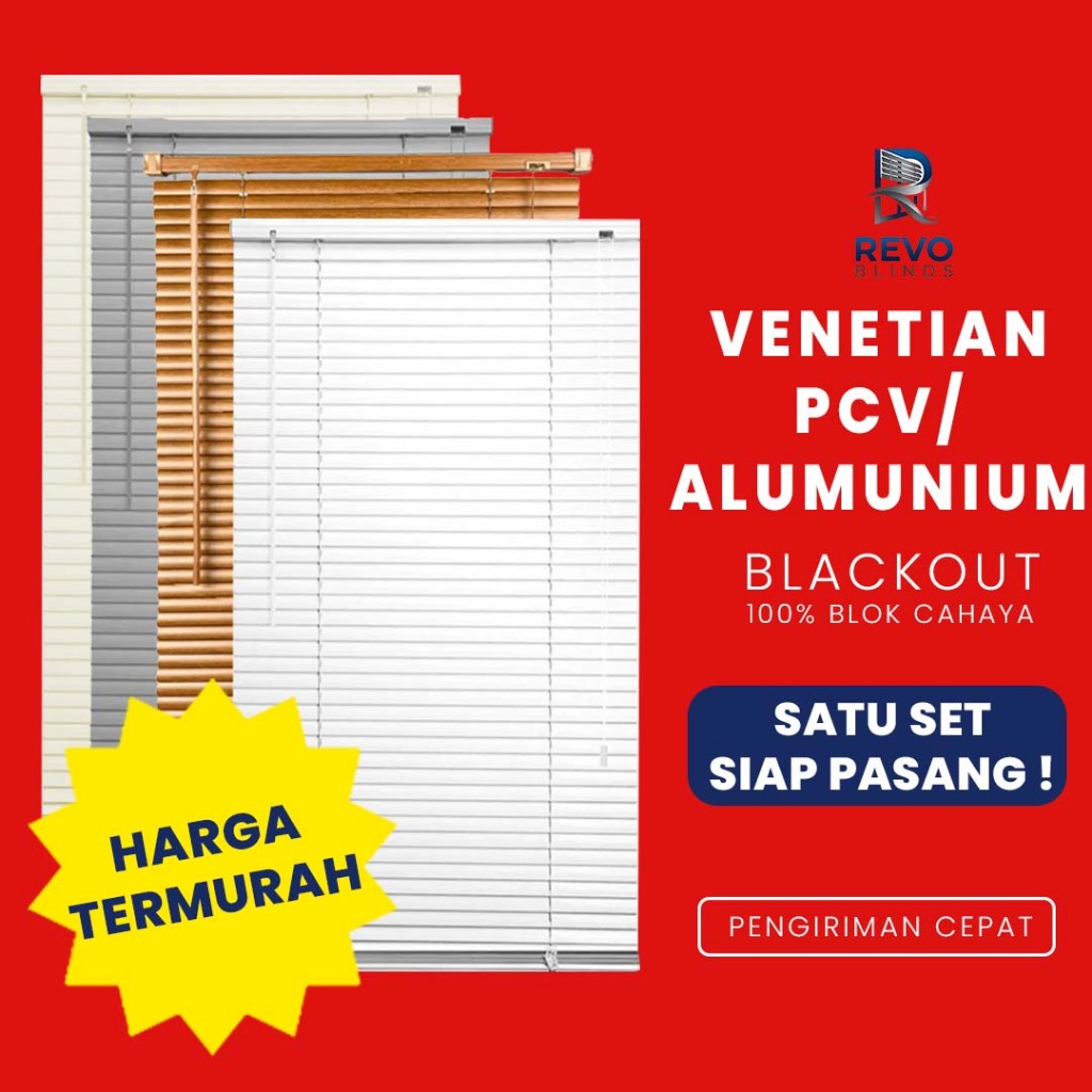 Venetian Blind PVC / Aluminium REVO – Tirai Gulung Jendela Aesthetic - Gorden PVC Rumah Kantor