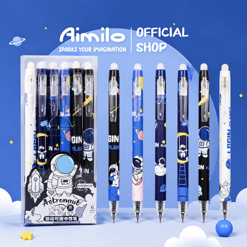 Jual [READY] Aimilo Erasable Gel Pen 1 Pack 6PCS Pulpen Bisa Dihapus 0. ...