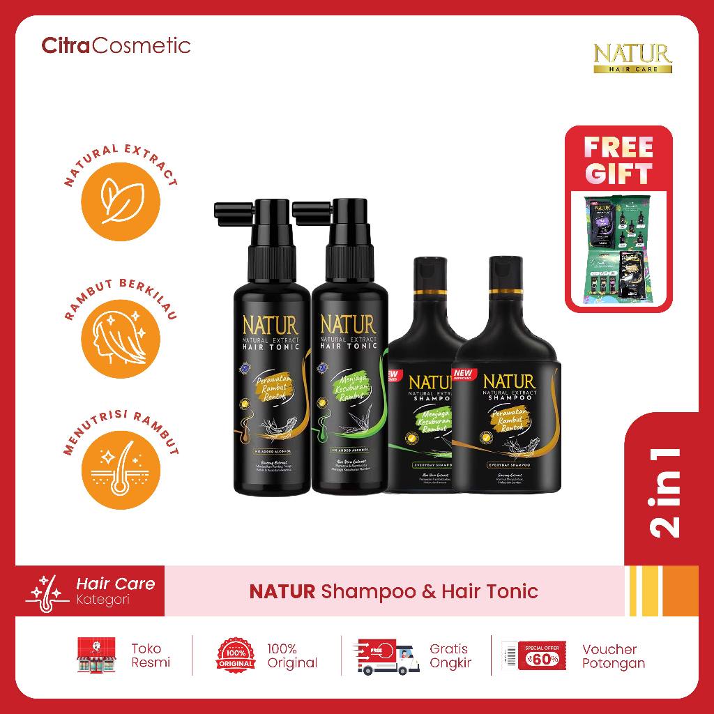 Natur Shampoo & Hair Tonic Paket 2 in 1