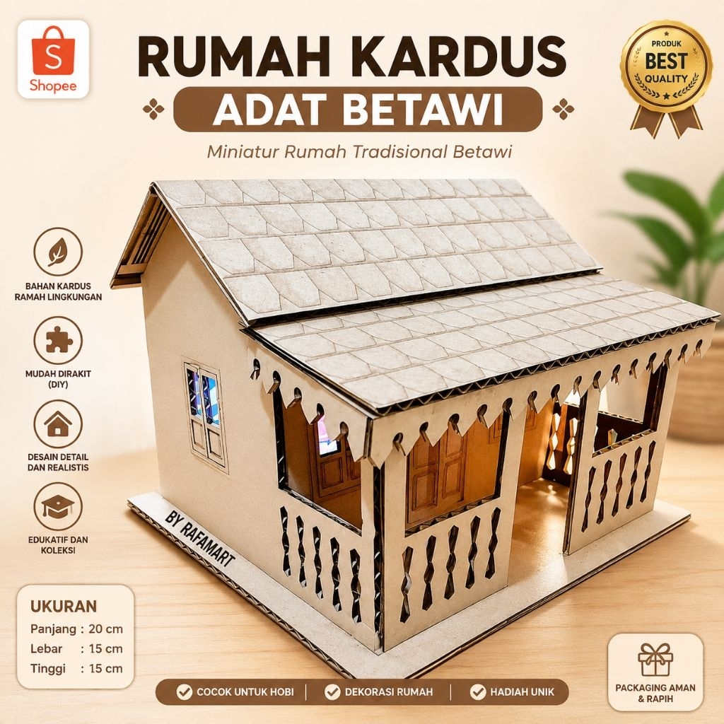 PRAKARYA RUMAH ADAT BETAWI BAHAN KARDUS Uk15x15
