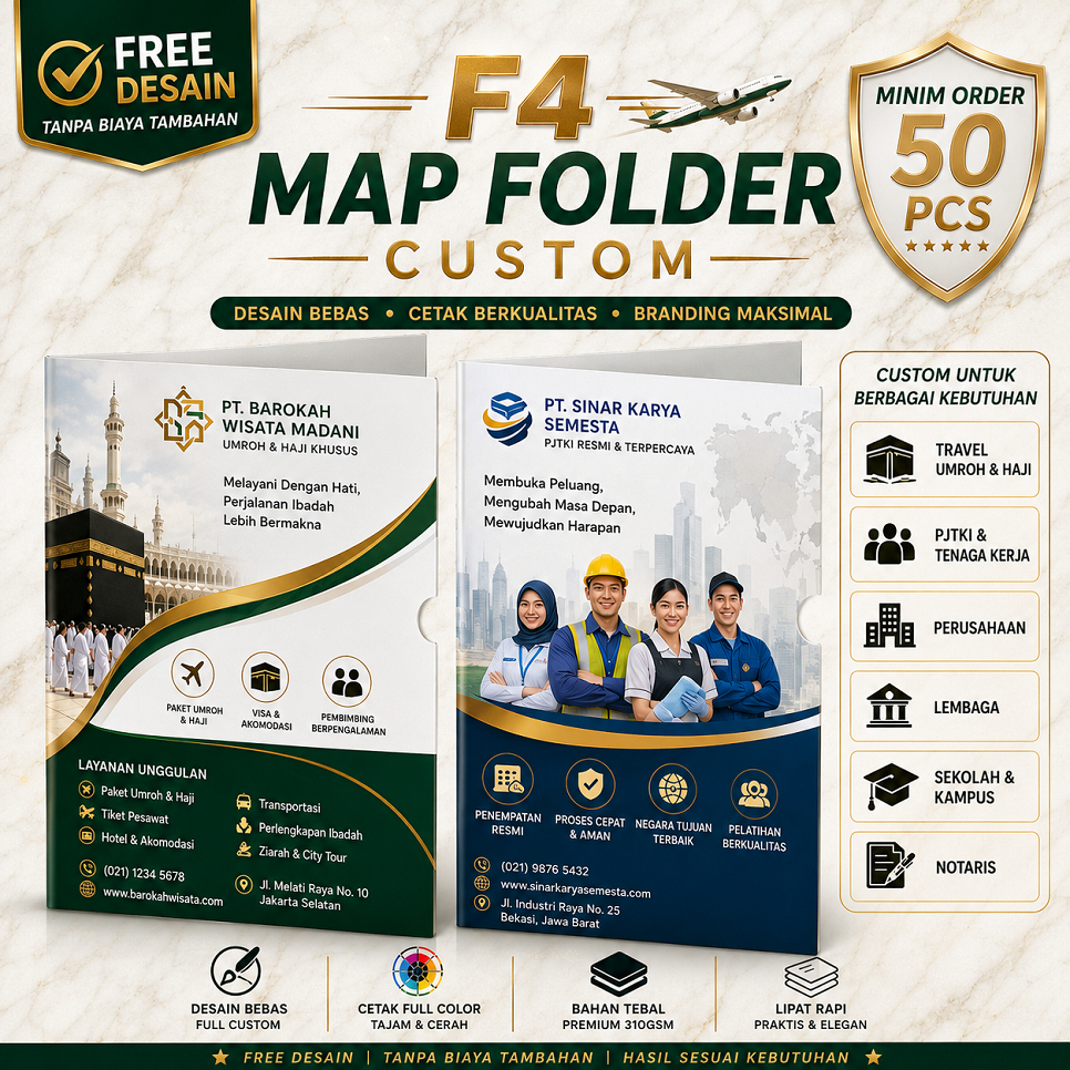 Jual Map Folder F4 Custom Full Color | Shopee Indonesia
