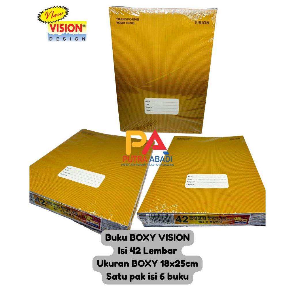 Jual Buku Tulis BOXY VISION 42 Lembar (Isi 6 buku) | Shopee Indonesia