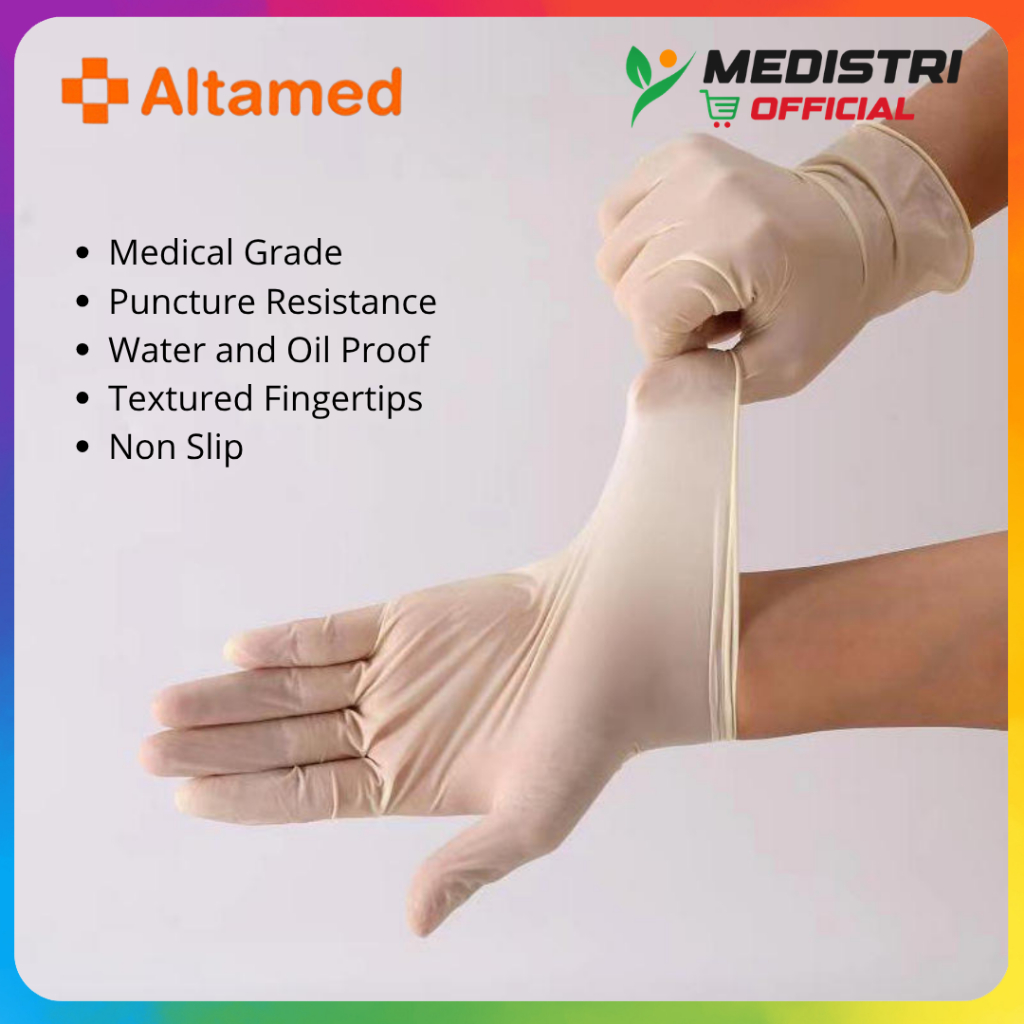 Jual Altamed Sarung Tangan Latex Handscoon Medis Powder Examination ...