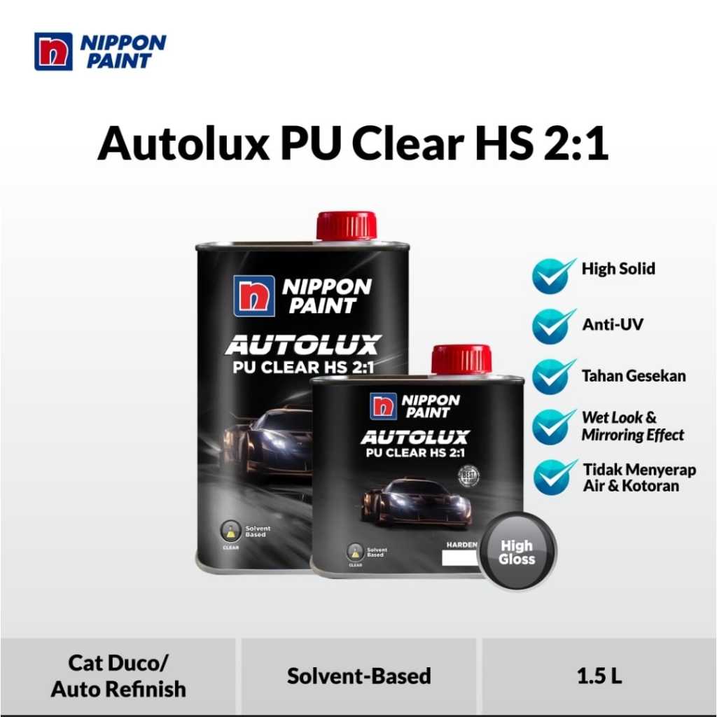 Jual CLEAR COAT PU HS 2:1 AUTOLUX NIPPON PAINT ANTI GORES GESEKAN GLOSS ...