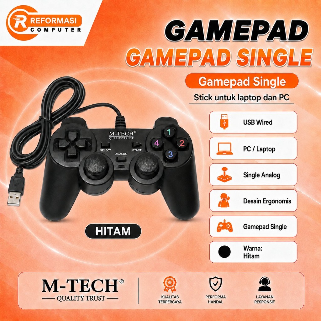 Jual M-TECH Gamepad single Usb M-Tech/stick laptop/stick pc/joystick ...