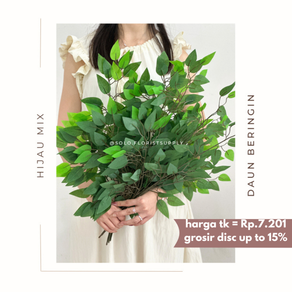DAUN BERINGIN ARTIFICIAL HIASAN RUMAH ARTIFICIAL FLOWER DEKORASI PERNIKAHAN DAUN PALSU DAUN PLASTIK