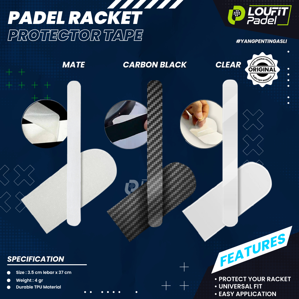 Jual PADEL RACKET PROTECTOR TAPE / PELINDUNG RAKET PADEL TRANSPARANT ...