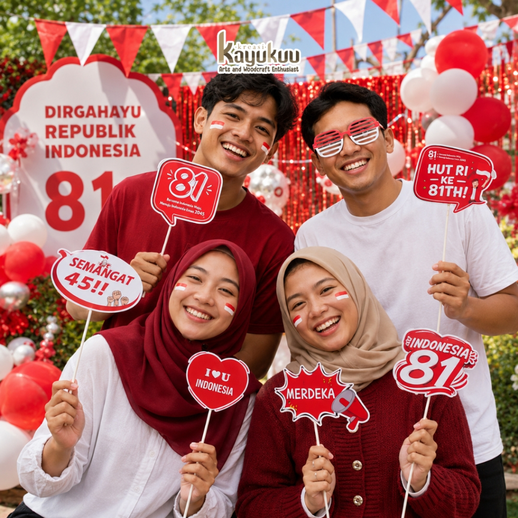 Kreasikayukuu Property Foto 17 Agustus HUT RI 81 | Aksesoris Photobooth Kemerdekaan Merah Putih