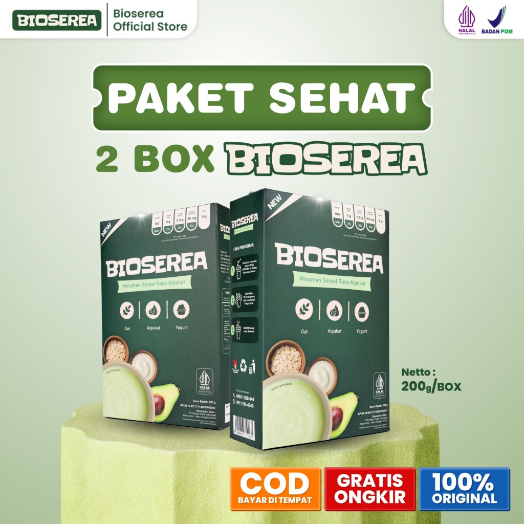 Bioserea Sereal Sehat 2 Box - Solusi Obat Kolesterol Hipertensi Jaga Kesehatan Jantung & Cegah Store