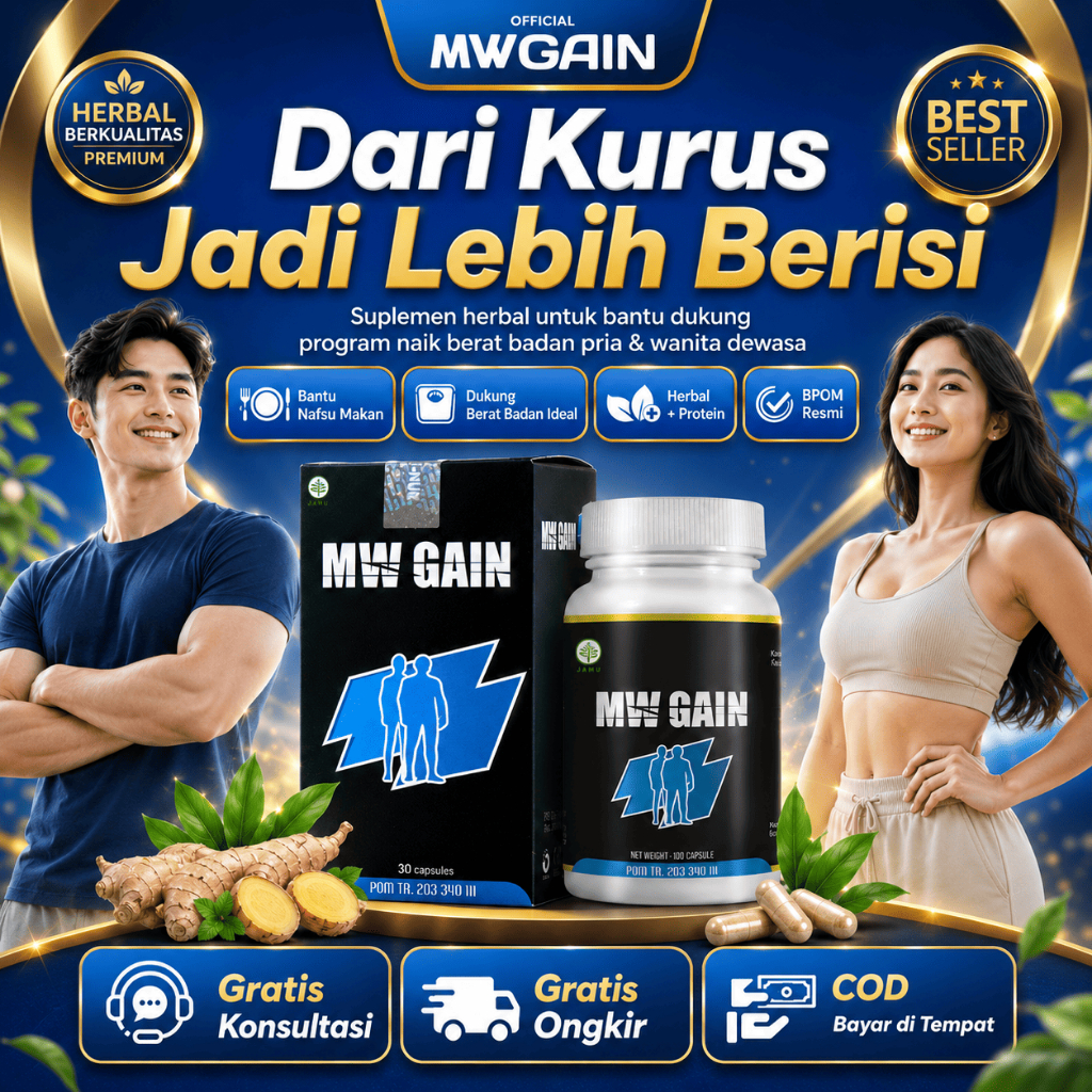 MW Gain - Obat Herbal Penggemuk Badan Penambah Nafsu Makan BPOM