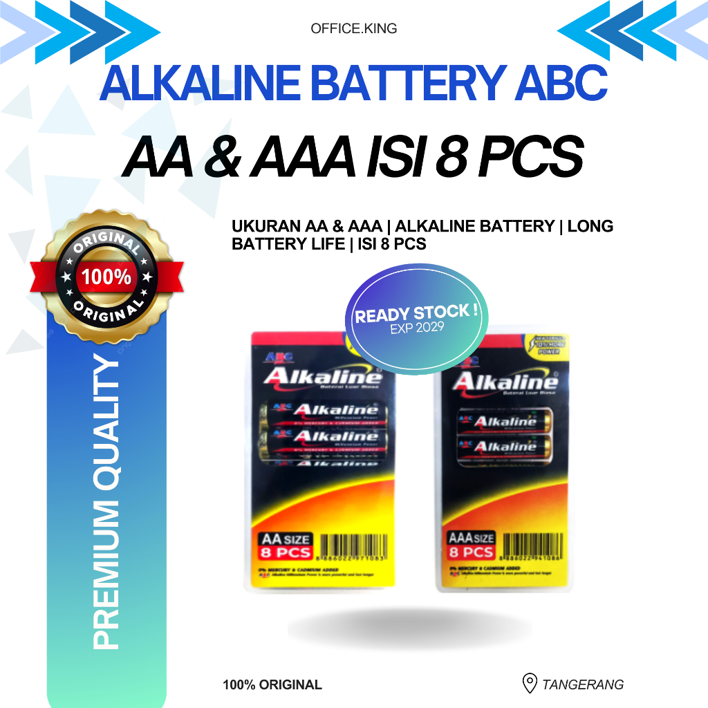 Jual ABC Alkaline Battery AA / AAA Original (A2 A3) – Isi 8 pcs Value ...