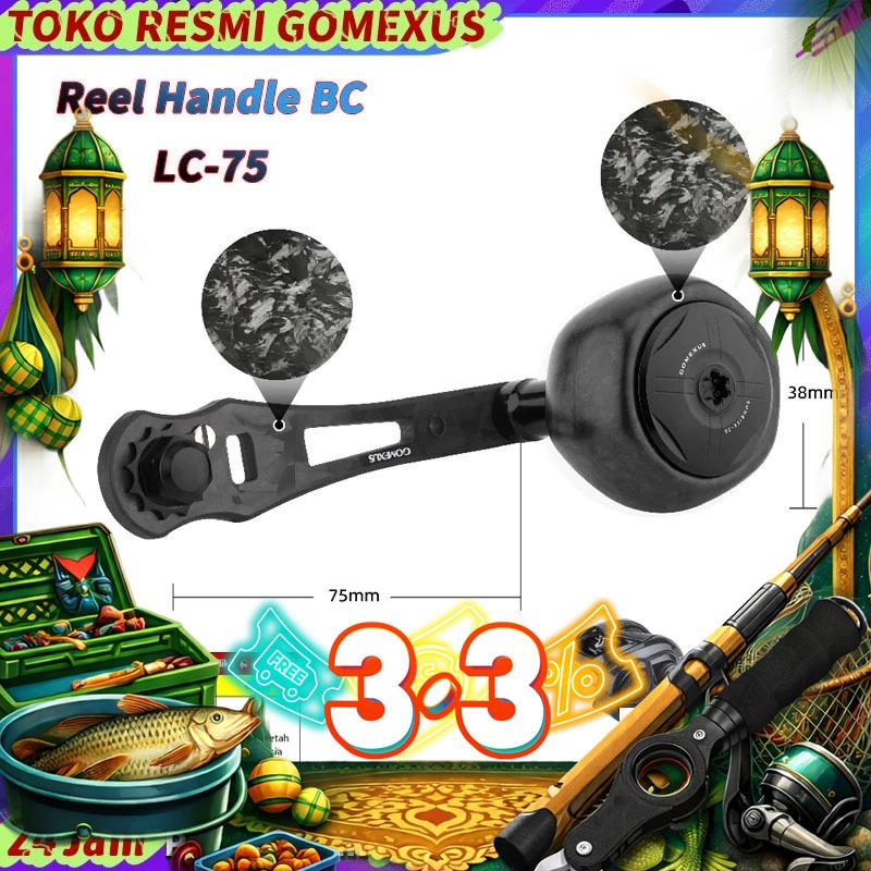 Jual Gomexus 75mm BC Power Handle Jigging Carbon for Shimano Calcutta ...