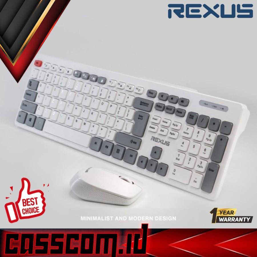 Jual Rexus RX-KM8 Keyboard Mouse Office Wireless KM8 Combo White ...