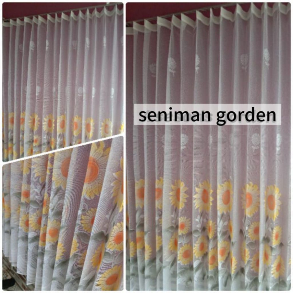 Vitrase Gorden Motif Transparan Tirai Jendela Minimalis Puring Dalaman Vitrase Lokal