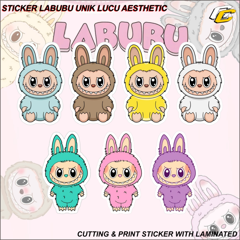 Jual STICKER UNIK LUCU TEMA LABUBU AESTHETIC STIKER LAPTOP HELM STICKER ...