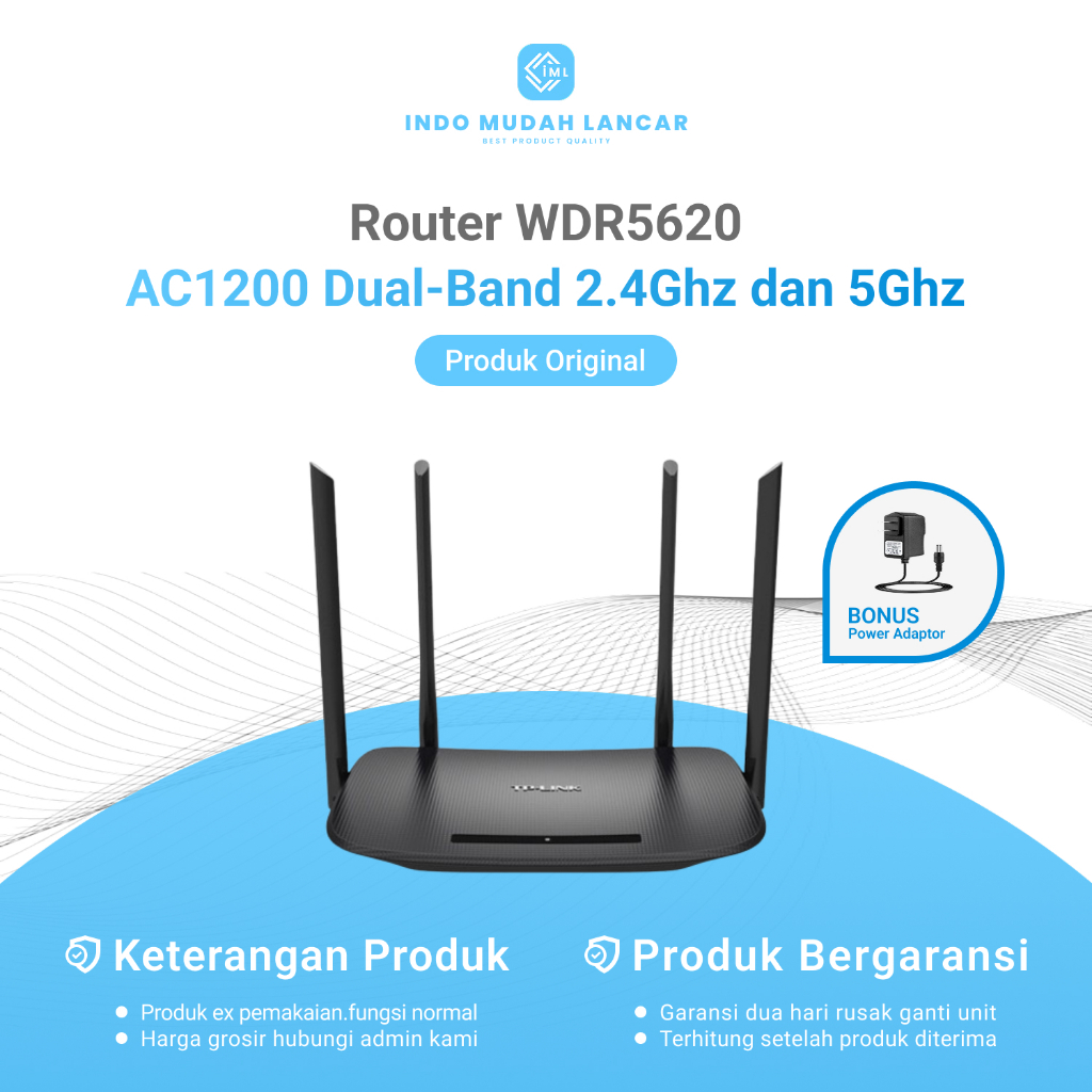 Jual Router Tp-Link TL-WDR5620 AC1200 Dual-Band 2.4Ghz dan 5Ghz 4 ...