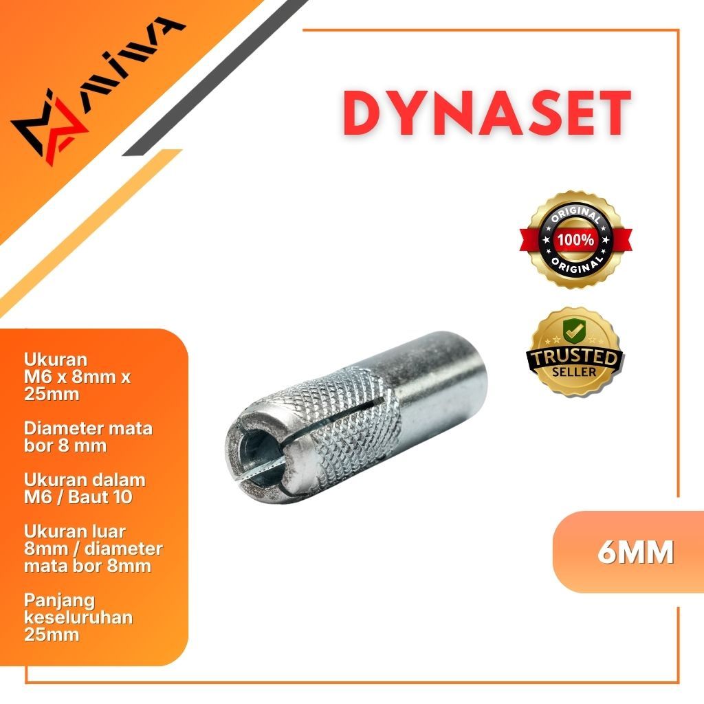 Jual Dynaset M6 / Dinaset M6 / Drop In Anchor M6 / Dynaset 6mm | Shopee ...