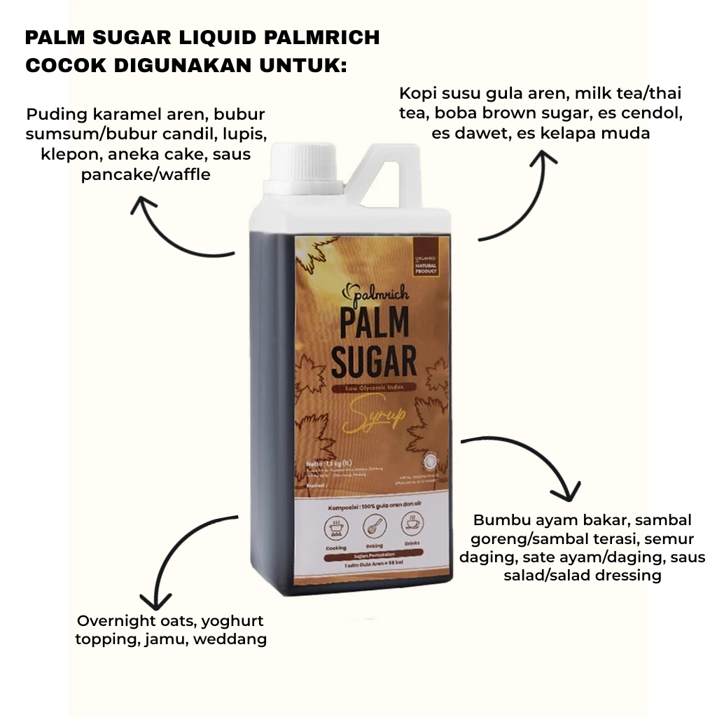 Jual Gula Aren Cair 1L Asli 100% Liquid Palm Sugar PALMRICH | Untuk ...