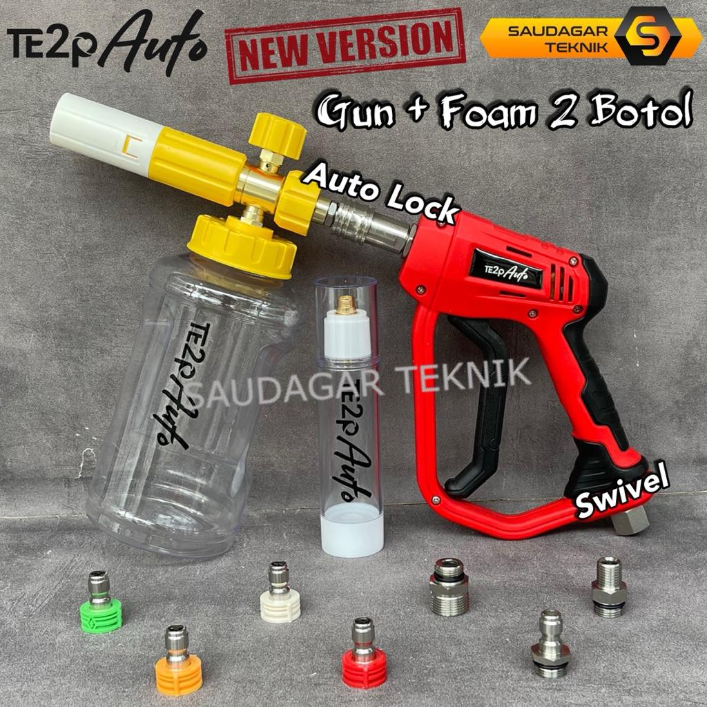 Jual Te2p Auto Premium Gun Jet Cleaner + Foam Lance 2 Botol Nozzle ...