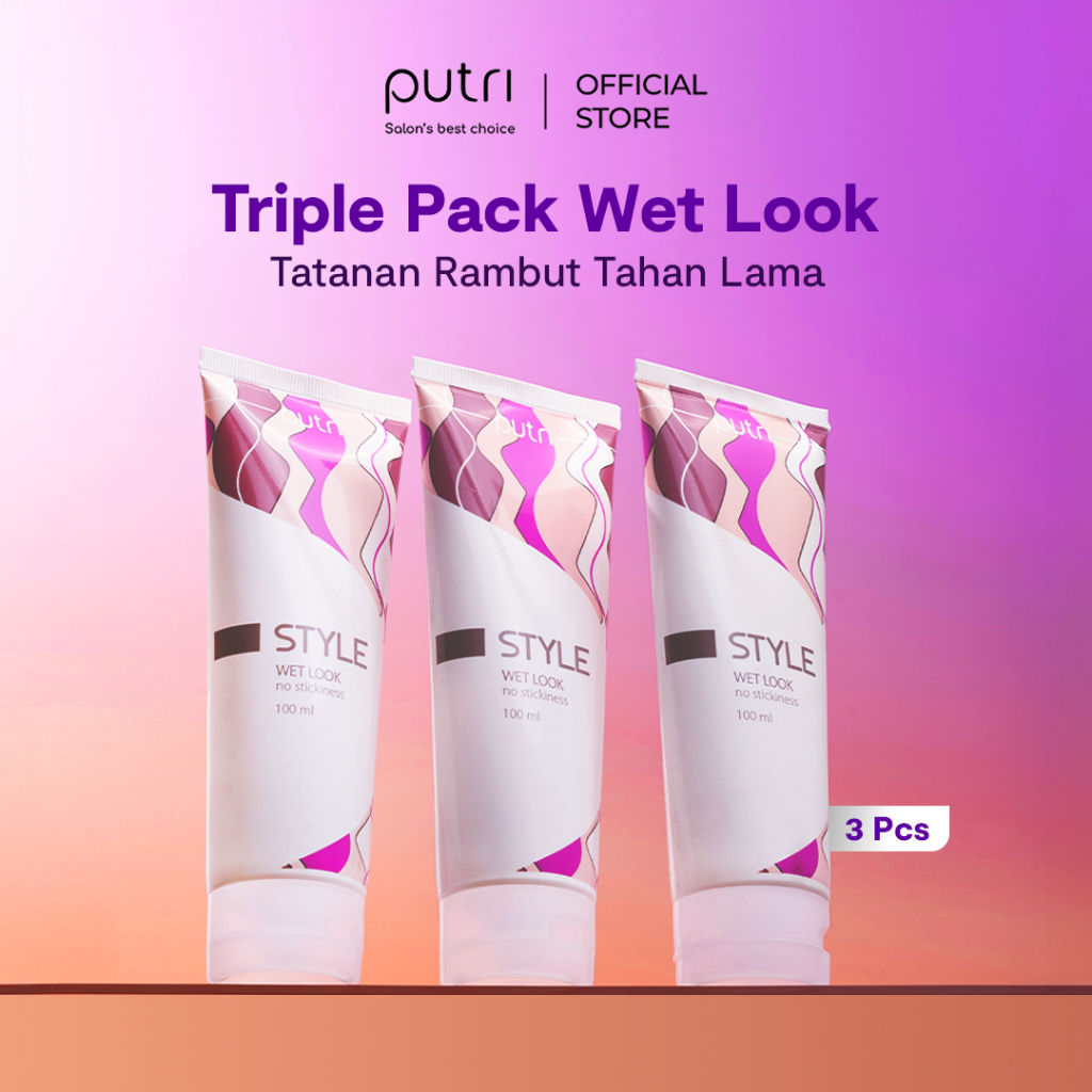 Jual Putri Triple Pack Wet Look – Styling Gel Rambut Tahan Lama | Wet ...