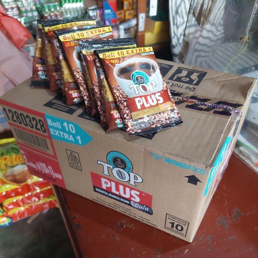 Jual TOP PLUS 1dus [KARTON] / Kopi Instant Plus Gula 18g KEMASAN BARU ...