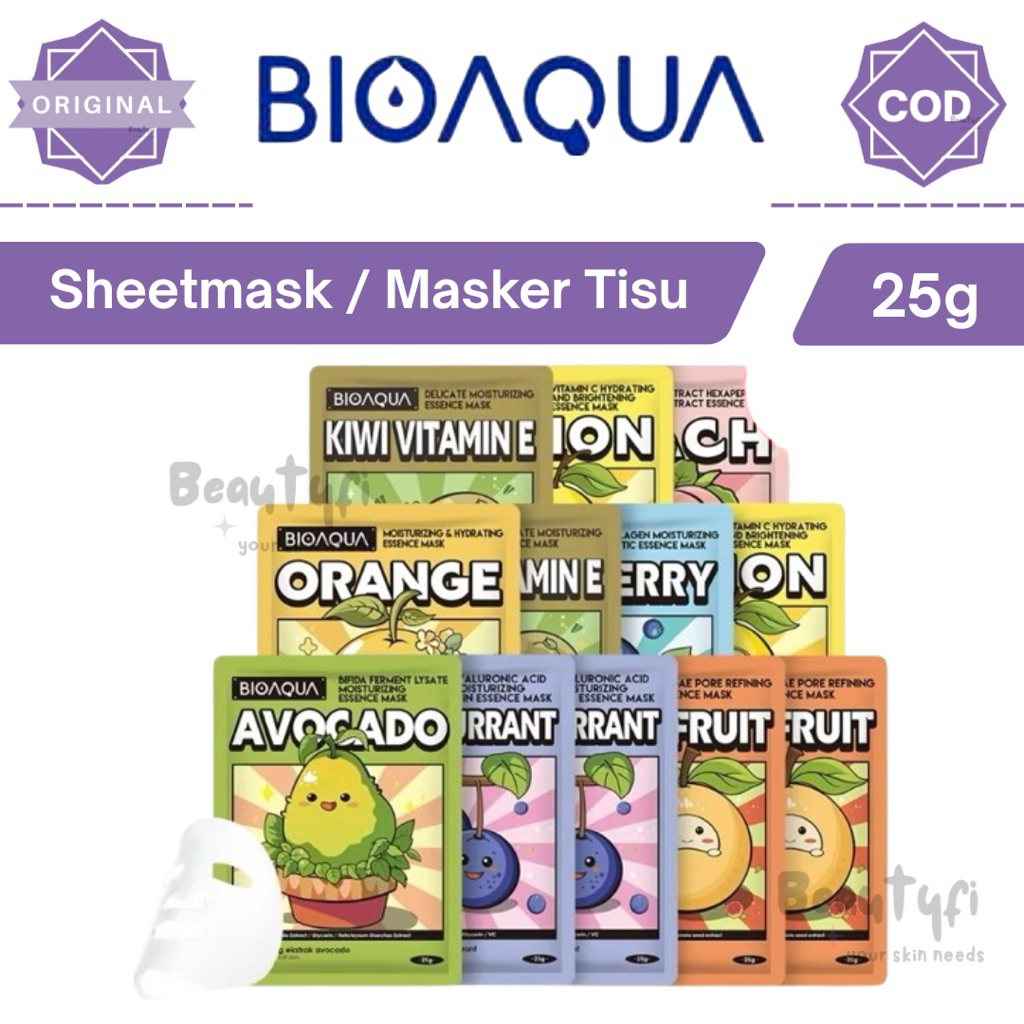 BIOAQUA Sheet Mask BPOM | Masker Tisu | Flower Sheetmask Bioaqua
