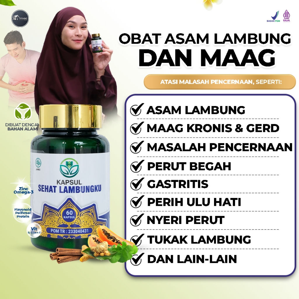 Kapsul Sehat Lambungku Obat Asam Lambung Tinggi Maag Kronis Gastritis Gerd Dispepsia Nyeri Ulu Hati