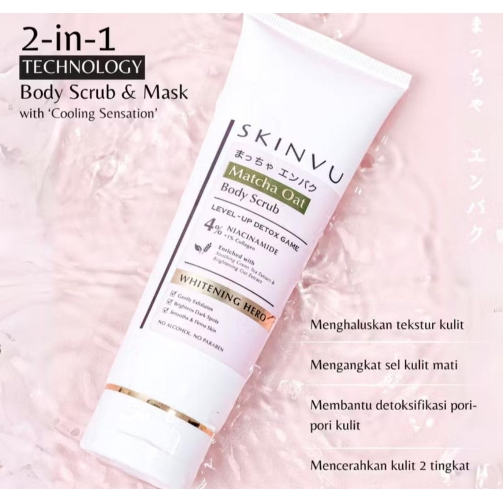 Jual SKINVU Matcha Oat Whitening Body Scrub | Shopee Indonesia